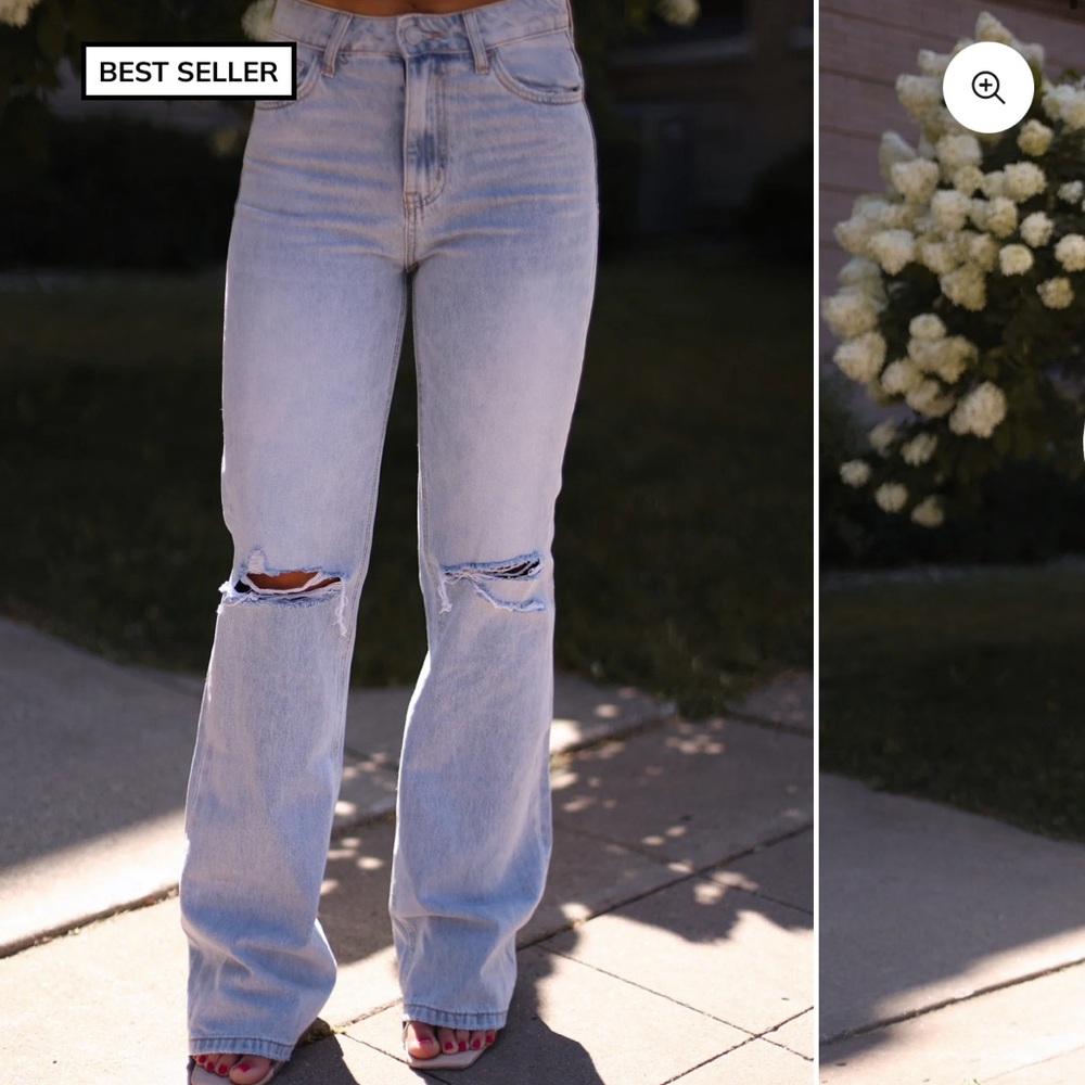 Light Blue Distressed Women's Jeans